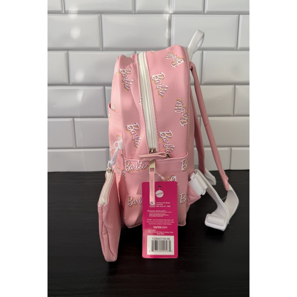 NEW Barbie Pink Logo Mini Backpack and Coin Purse Set