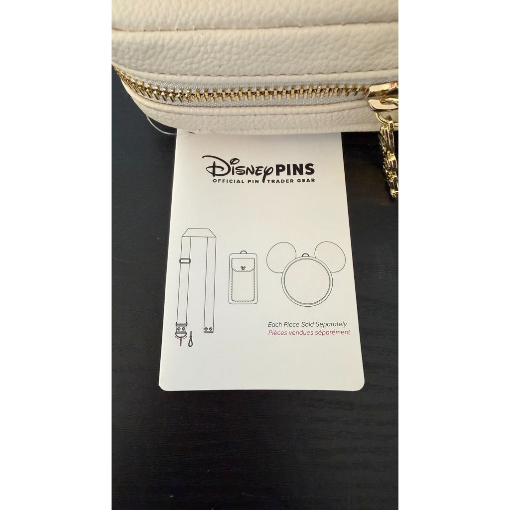 Disney Parks Pin Trading Crossbody Bag White NEW