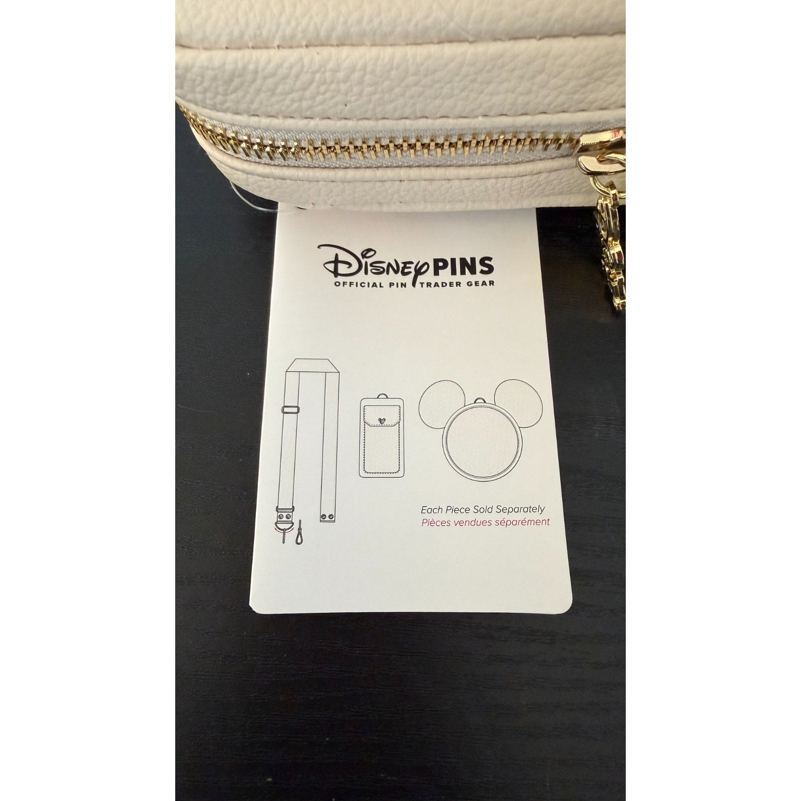 Disney Parks Pin Trading Crossbody Bag White NEW