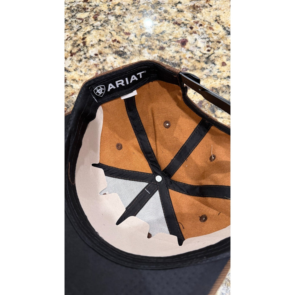 Ariat Men's Patriot Flag Cap Trucker Hat Brown Tan Adjustable NEW