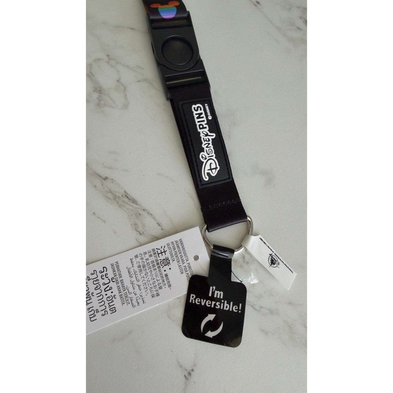 Disney Parks Pride Collection Reversible Pin Trading Lanyard Rainbow Mickey NWT