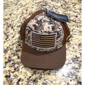 Ariat Men's Patriot Flag Cap Trucker Hat Brown Tan Adjustable NEW