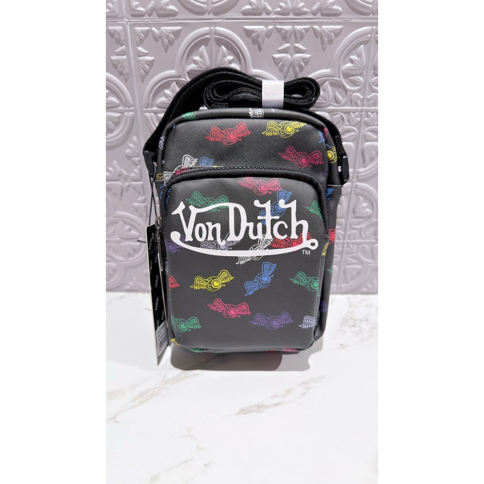 Von Dutch Neon Logo Crossbody Bag NEW