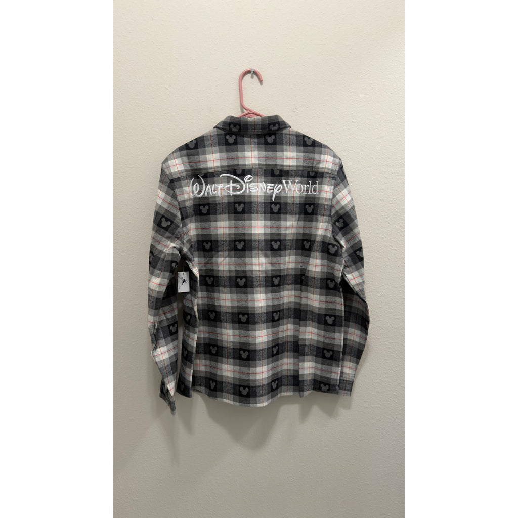 Disney Parks Walt Disney World Mickey Plaid Flannel Shirt Adult Large NWT