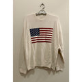 Hollister American Flag Graphic Knit Sweater Cream Beige Men's Large NWT