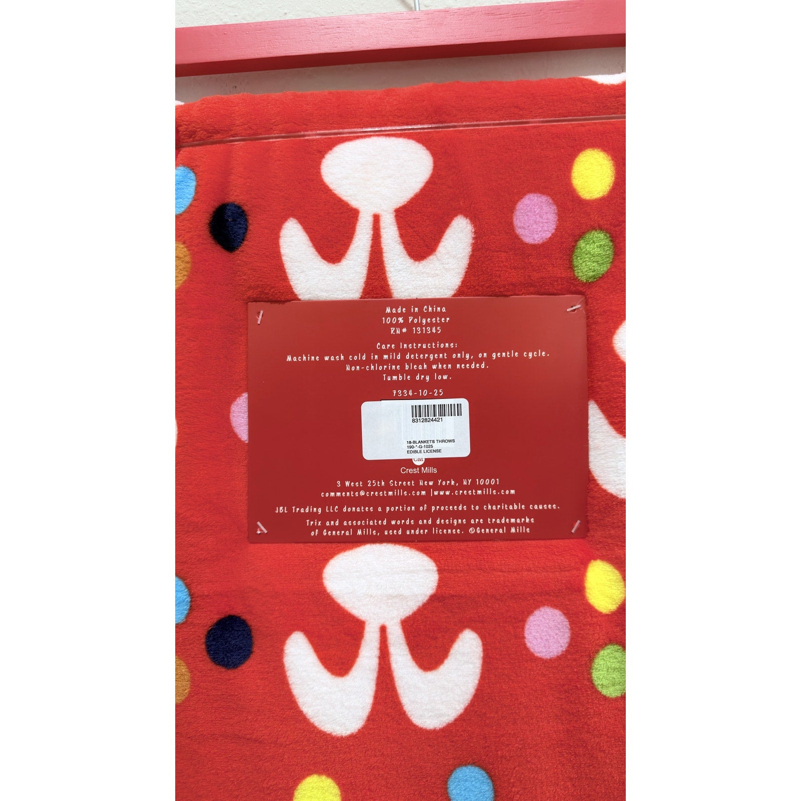 Trix Retro Cereal Box Oversized Plush Fleece Throw Blanket 60x70 NEW