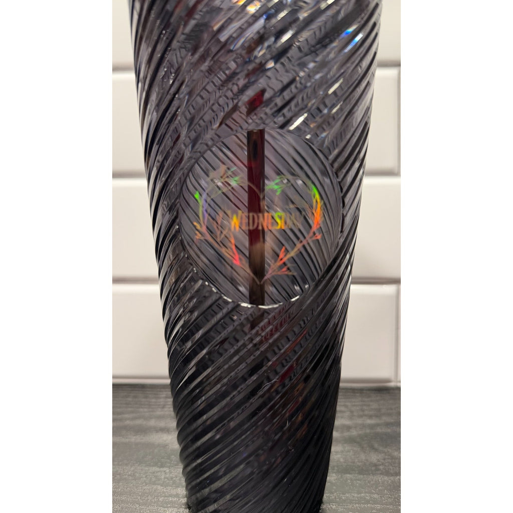 NWT Primark Netflix Wednesday Addams 24oz Cold Cup Tumbler With Straw