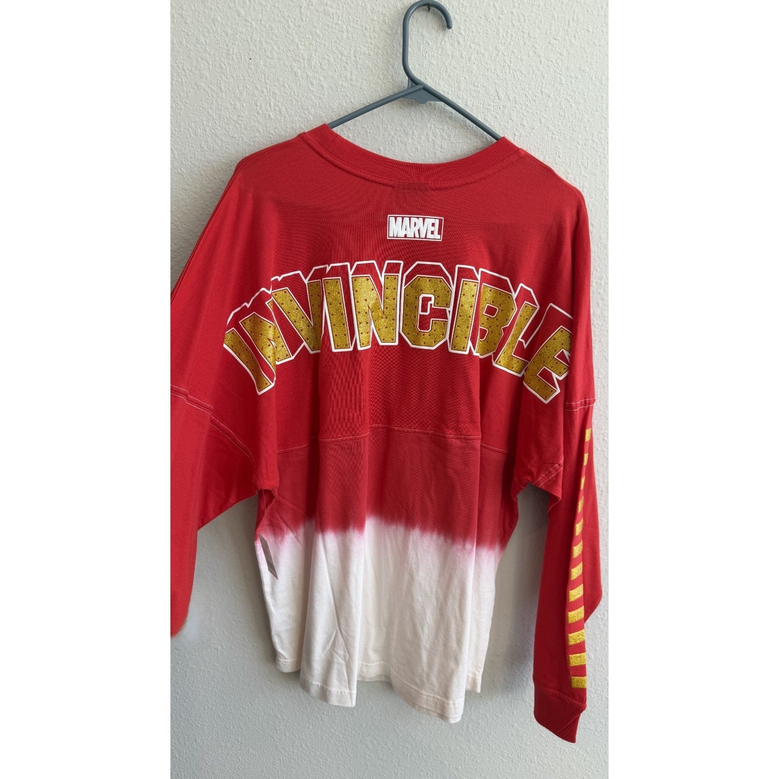 Universal Studios Iron Man "Invincible" Long Sleeve Jersey - Adult Size L NWT