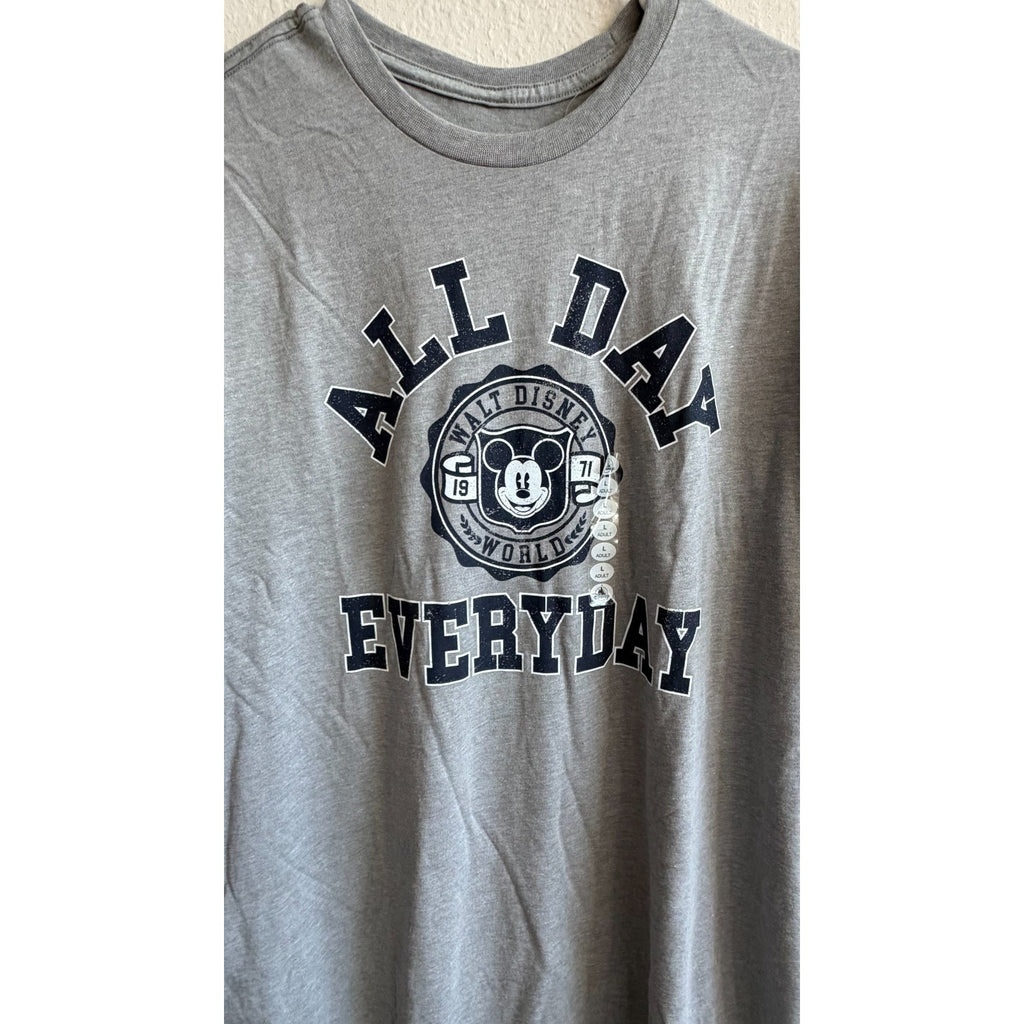 NEW Disney Parks Mickey Mouse "All Day Everyday" Tee - Adult Large