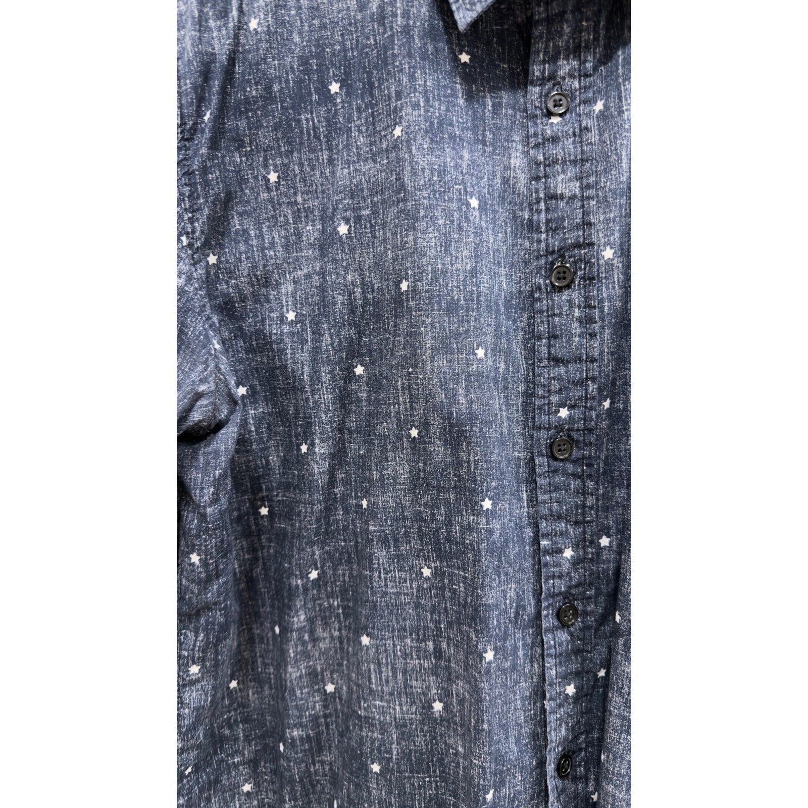 American Rag Mens Long Sleeve Button Down Shirt Star Print Large