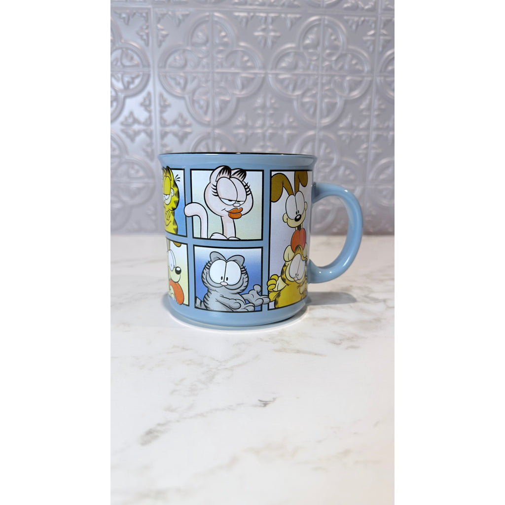 Garfield and Friends Comic Strip Blue Ceramic Mug (20 oz) NEW