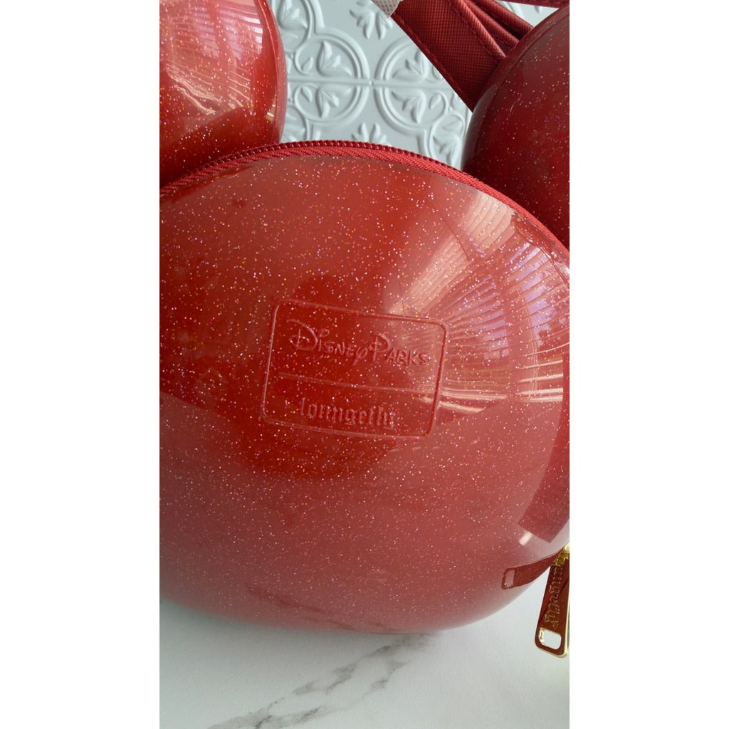 Disney Parks Loungefly Mickey Mouse Red Glitter Molded Crossbody Bag NWT