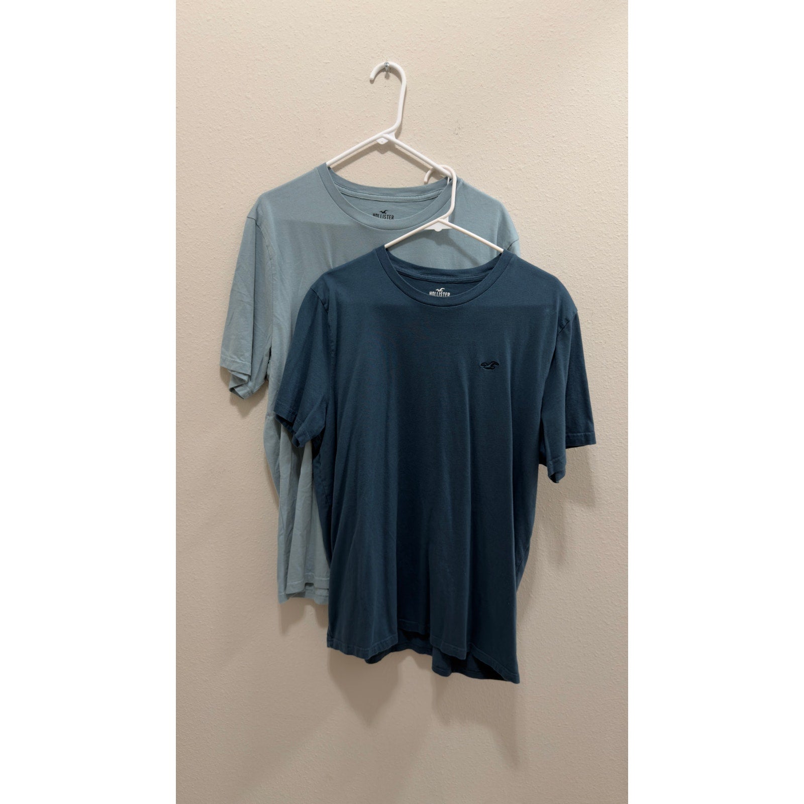 Hollister Men's Cotton Icon Crew Tee 2-Pack Size XL Blue & Sage Green