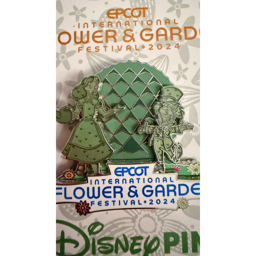 Disney Parks 2024 Epcot Flower & Garden ALICE IN WONDERLAND Topiary Pin NEW