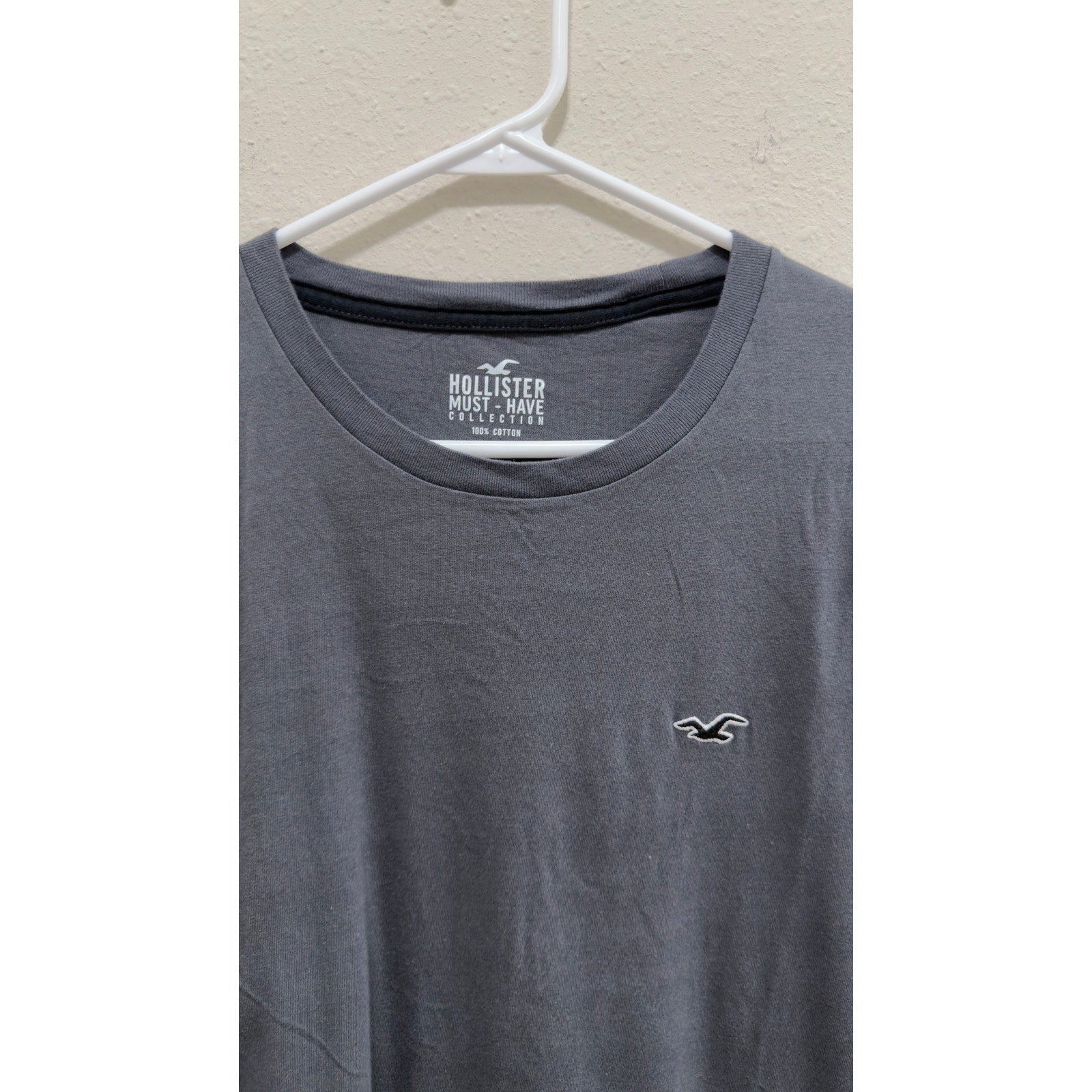 Hollister Must-Have Cotton Icon Crew Tee 2-Pack Size XL Grey & Black