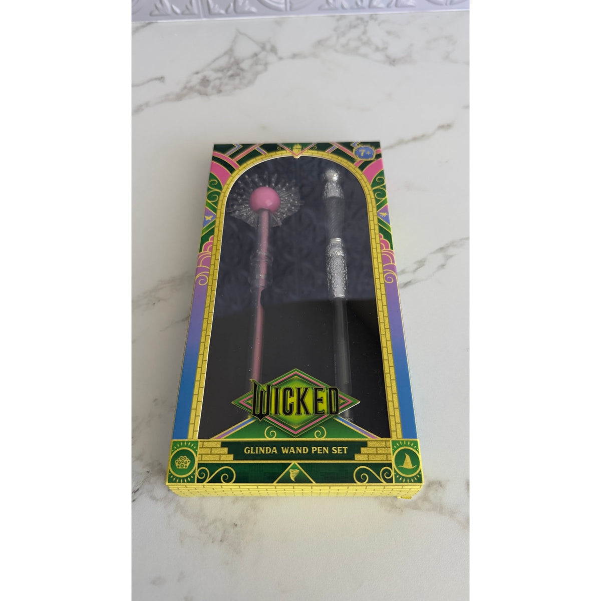 The Noble Collection Wicked Glinda's Wand Pen Set 2pk - Pink & Blue Ink NEW