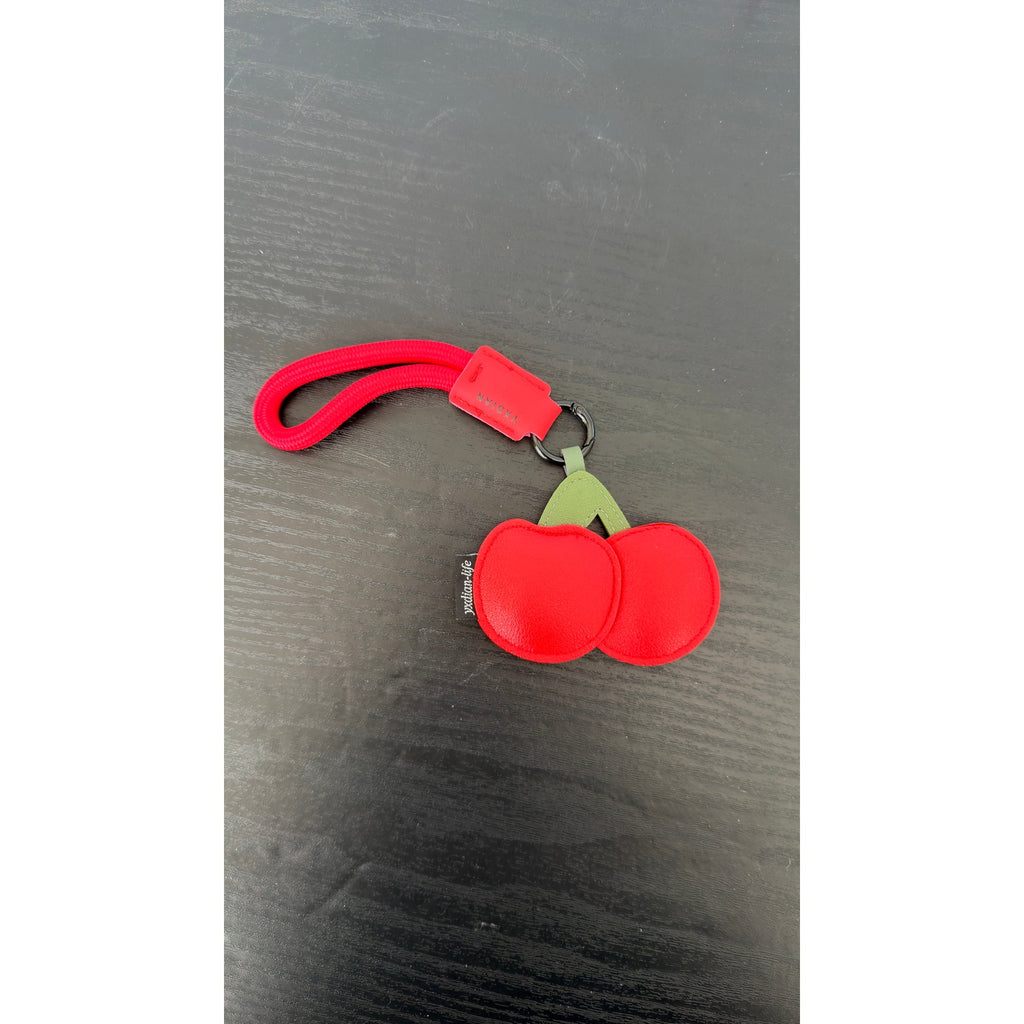 Creative Faux Leather Cherry Fruit Keychain – NEW