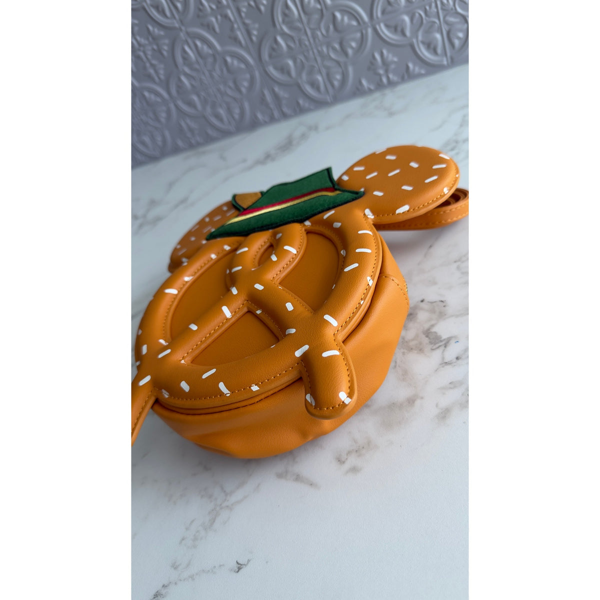 Disney Parks Epcot Germany Oktoberfest Mickey Pretzel Crossbody Bag NEW