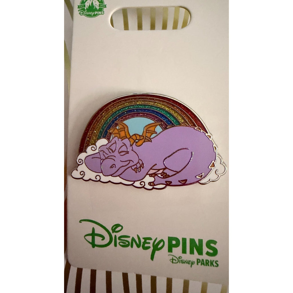 Disney Parks 2023 EPCOT Figment Sleeping on Cloud Glitter Rainbow Pin