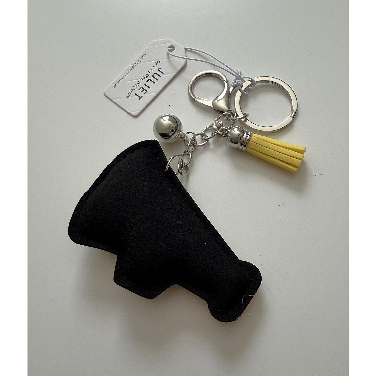 NWT Juliet Crystal Avenue Cheer Megaphone Key Chain - Black & Yellow