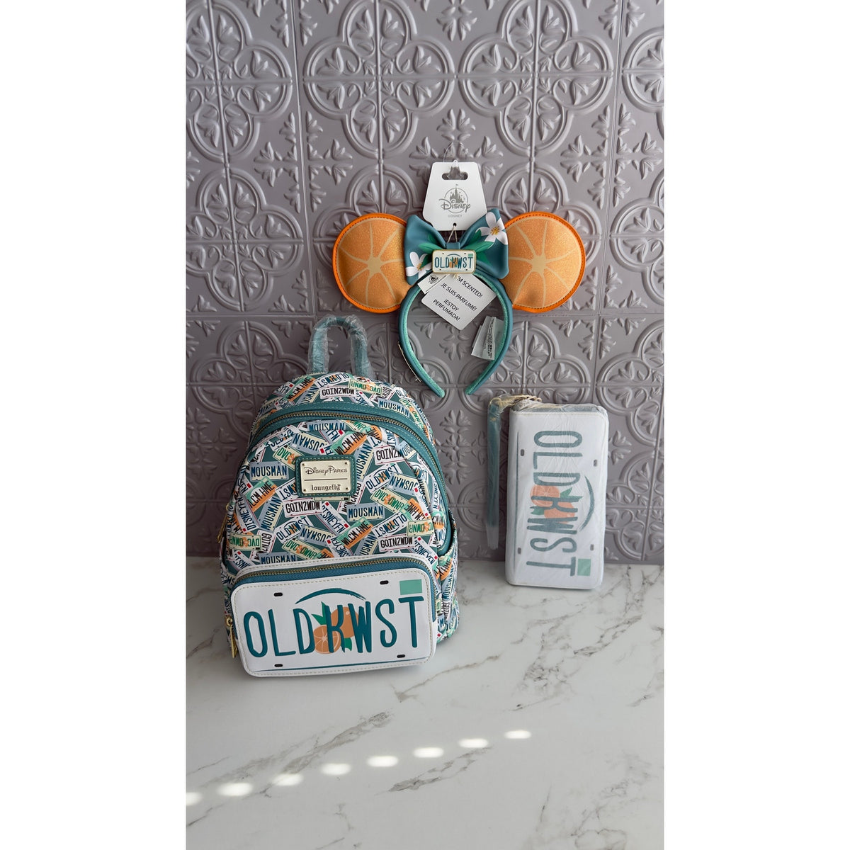 Disney Old Key West Resort Loungefly Mini Backpack Scented Ears & Wallet Set NWT