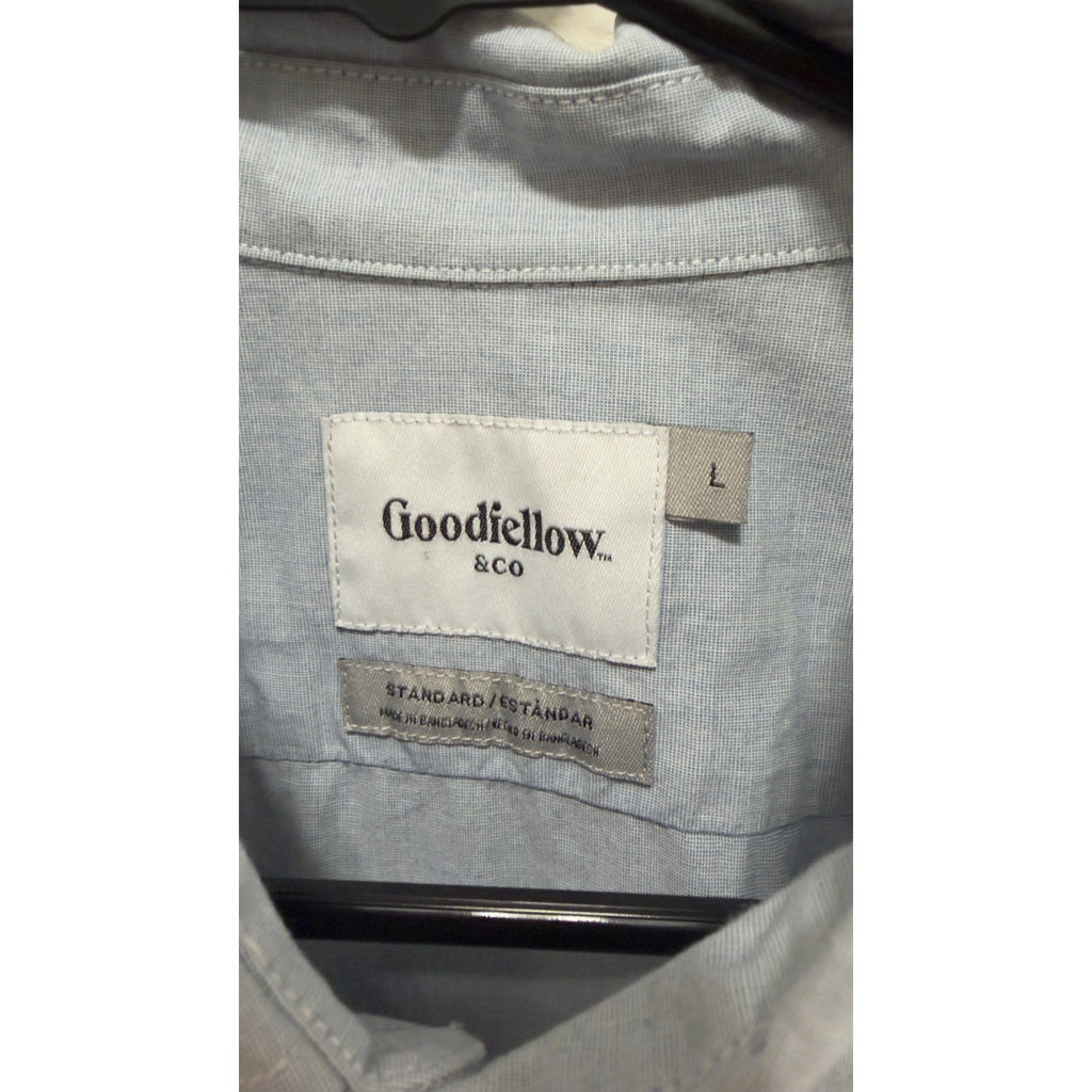 Goodfellow & Co Men's Large Northrop Light Blue Long Sleeve Button-Down Shirt