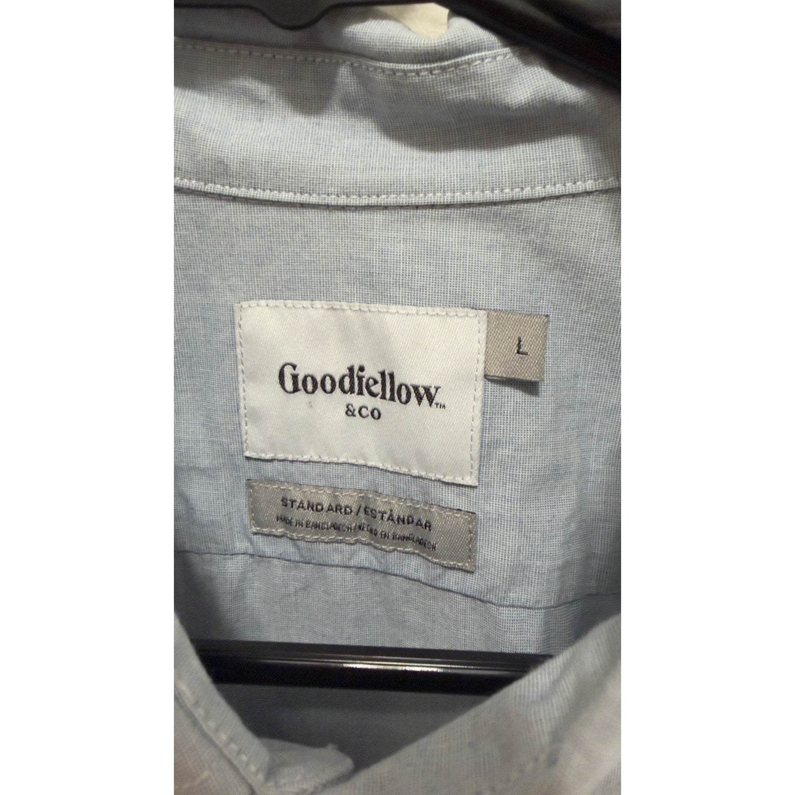 Goodfellow & Co Men's Large Northrop Light Blue Long Sleeve Button-Down Shirt