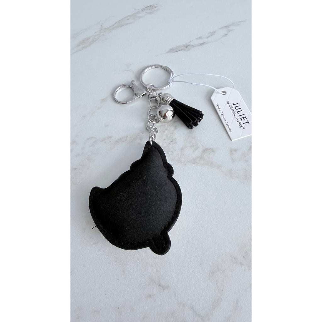 Juliet Crystal Avenue Ghost Rhinestone Puffy Keychain Tassel Halloween NWT