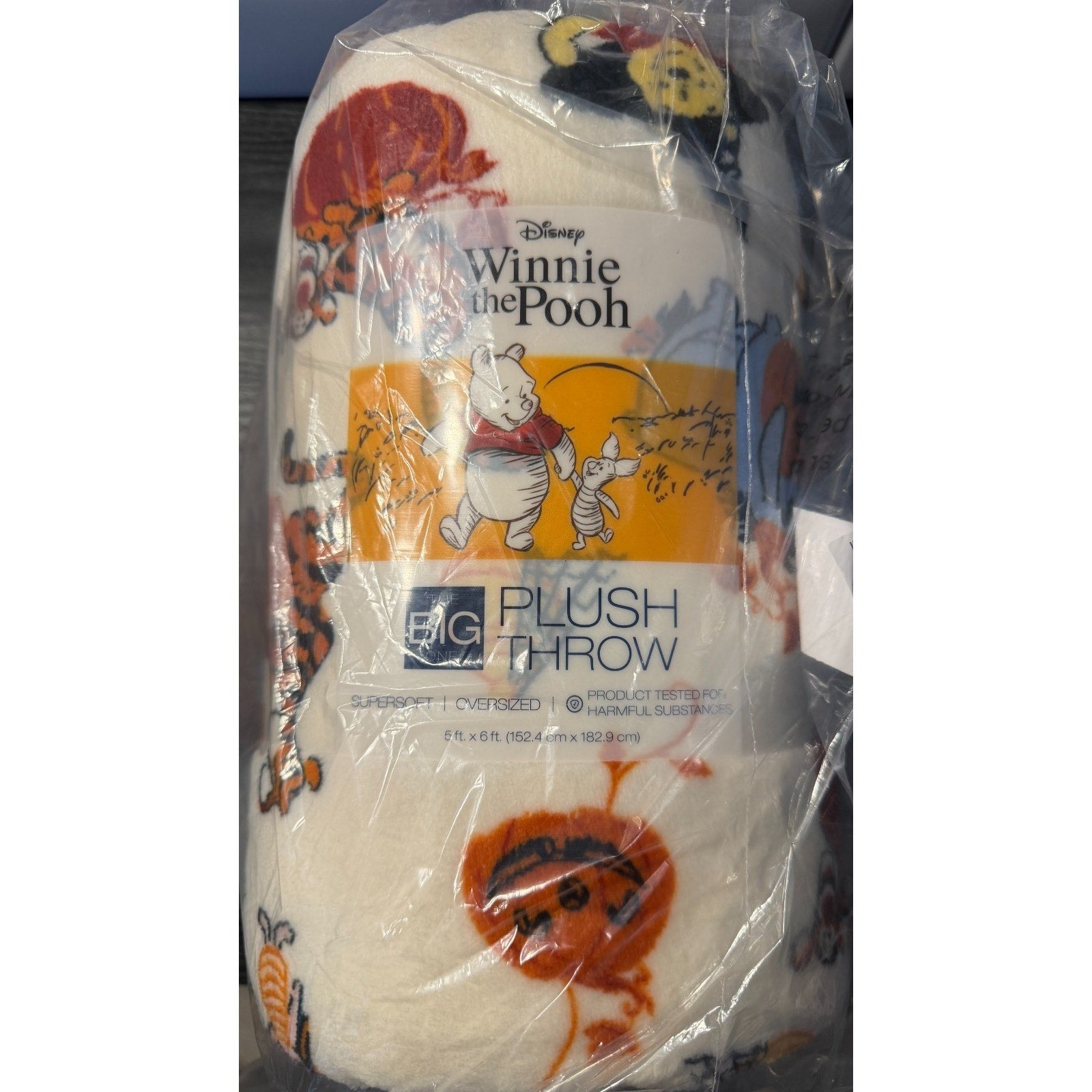 Disney Winnie the Pooh Halloween Oversized Plush Throw Blanket 60x72 NEW