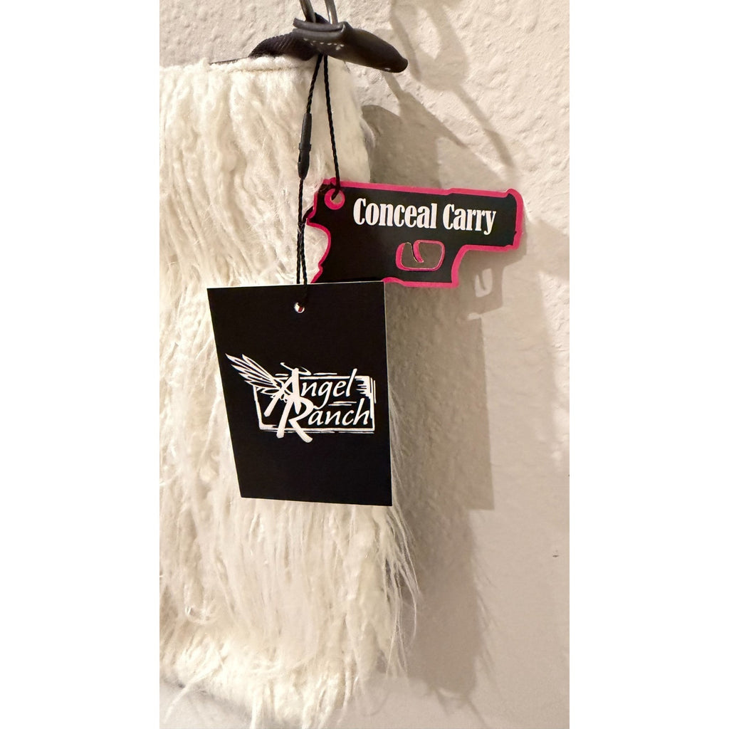 Angel Ranch Angora Messenger Conceal Carry Handbag - Floral Tooled Strap NWT