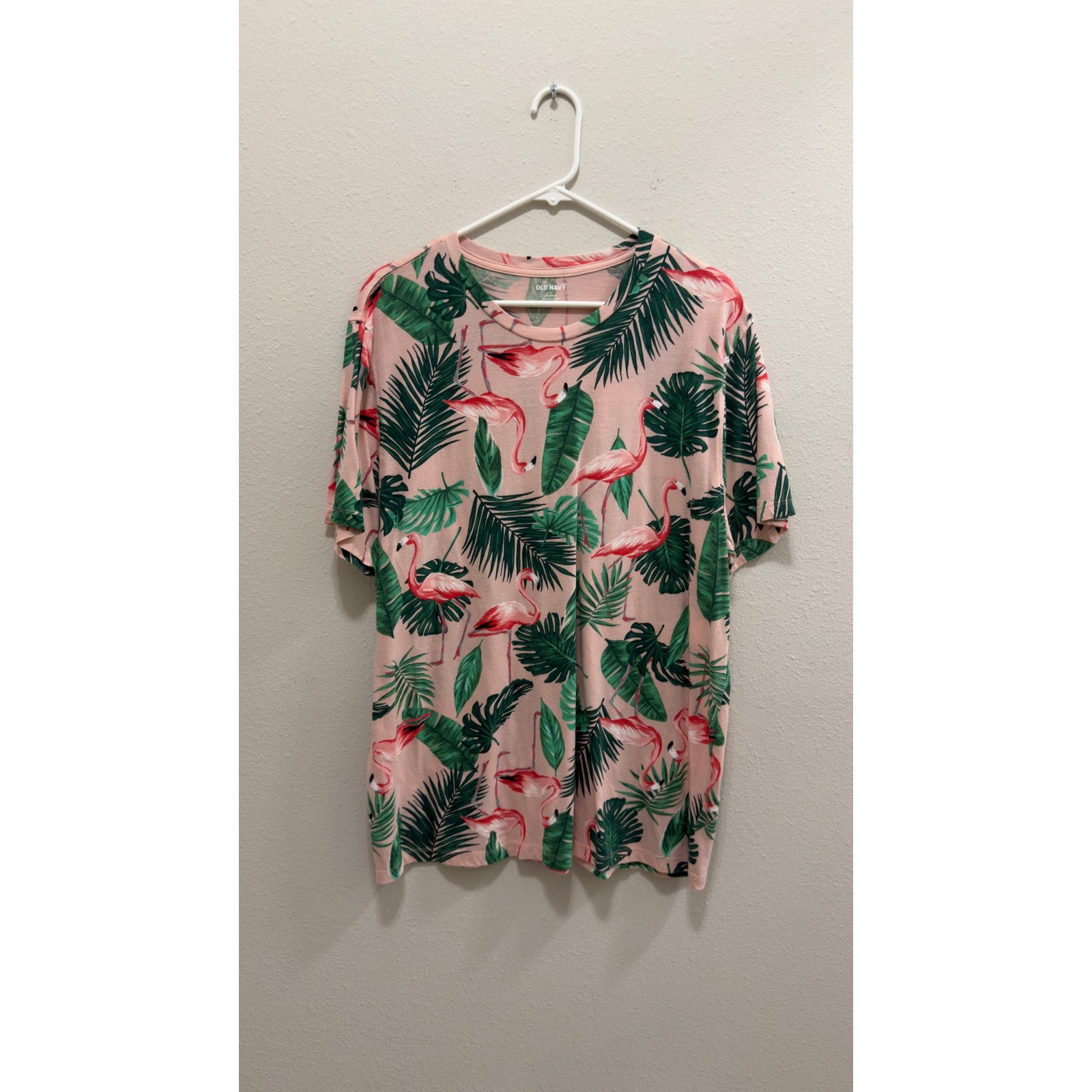 Old Navy Men's Flamingo Tropical Soft Washed Crewneck T-Shirt Size XL