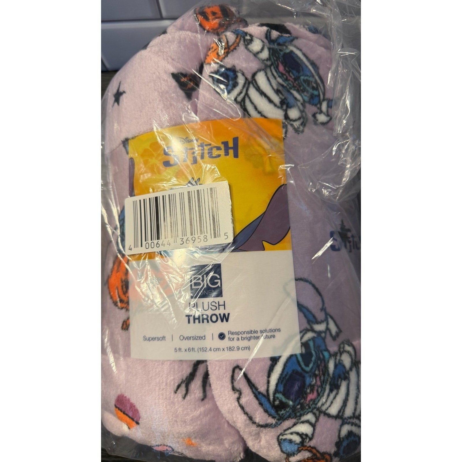 Disney Stitch Halloween Oversized Plush Throw Blanket 60x72 NEW
