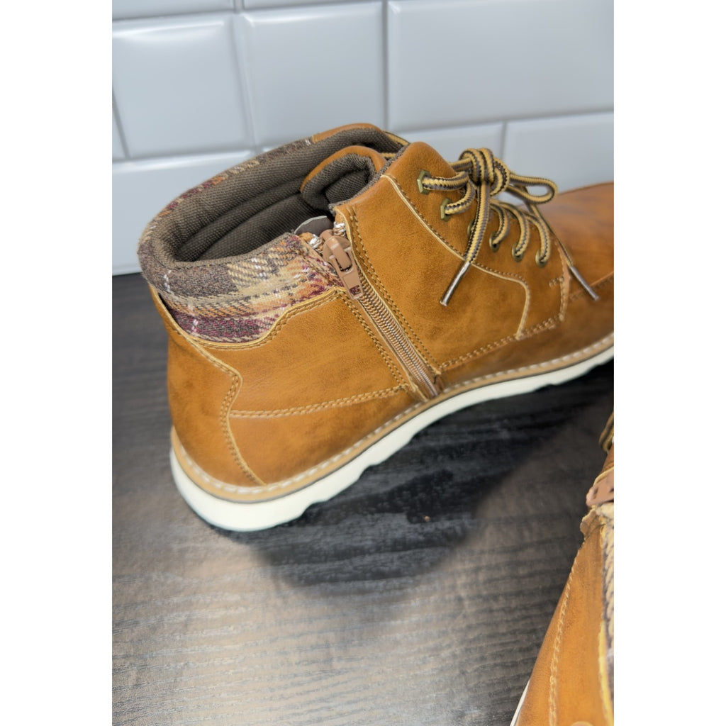 Lucky Brand Kenny Men’s Brown Leather Lace-Up Boots - Size 11.5