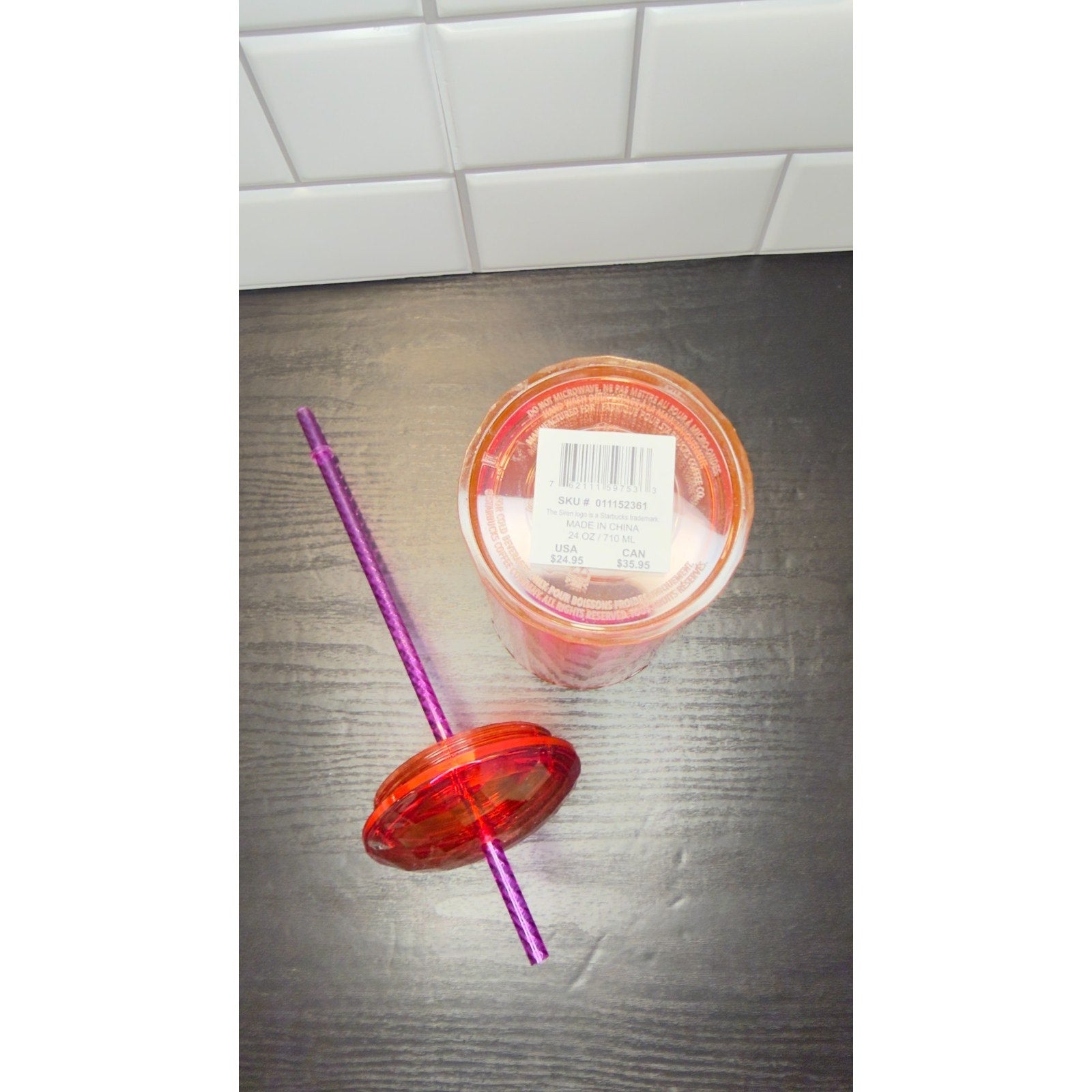 NWT Starbucks 24oz Red and Purple Kaleidoscope Tumbler - Venti Cold Cup