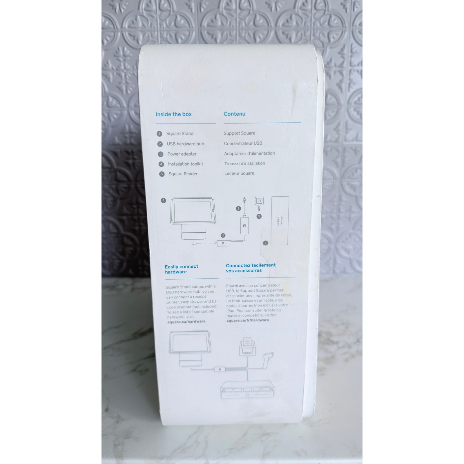 Square Stand POS Point of Sale for Apple iPad Air with Lightning Connector - White