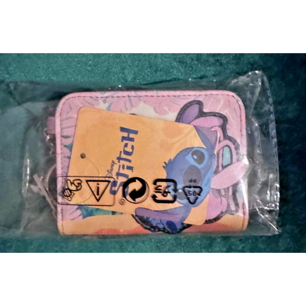 Bioworld Disney Stitch & Angel Zip-Around Wallet Card Case NWT