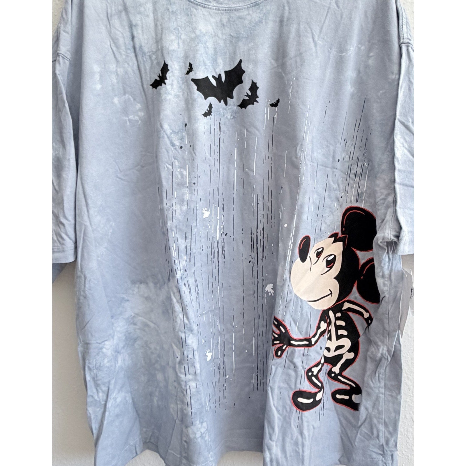 Disney Parks 2025 Halloween Skeleton Mickey Tie-Dye T-Shirt - Size Large
