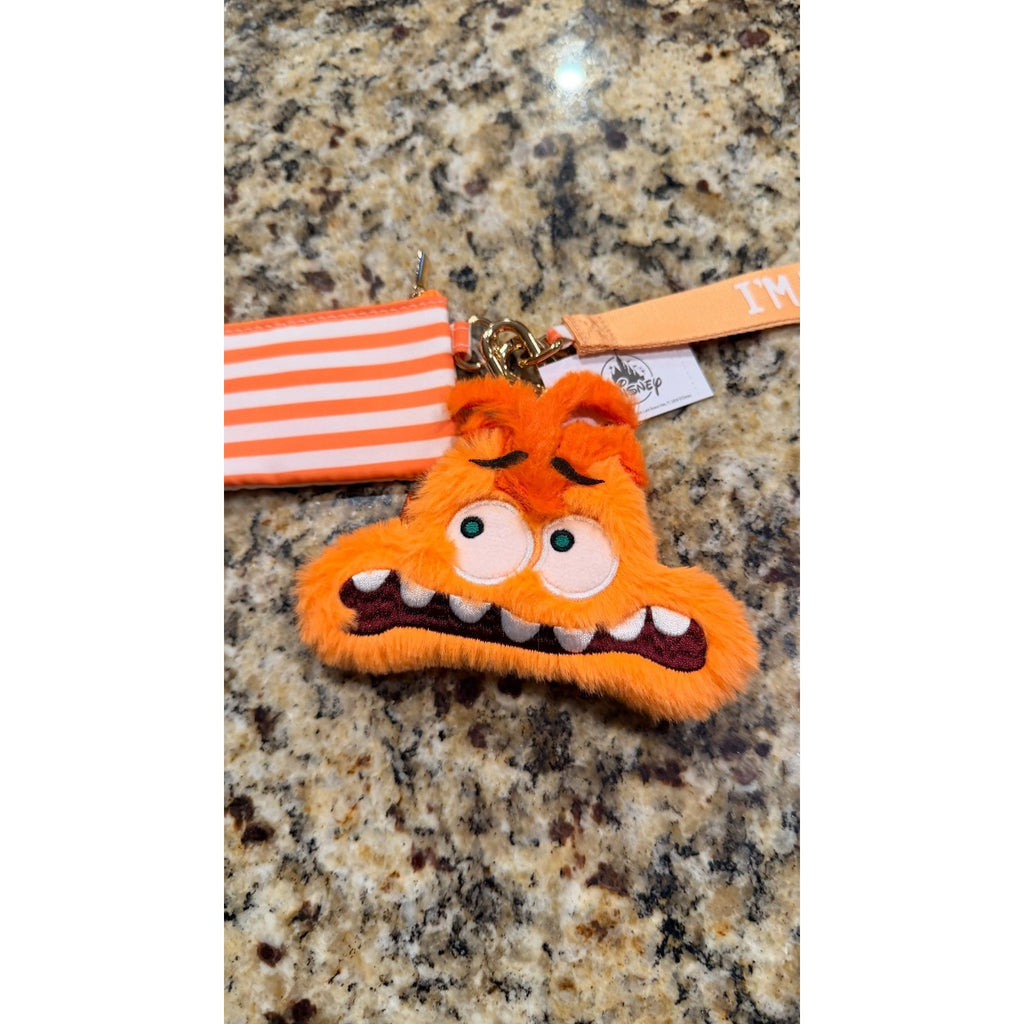 NWT 2025 Disney Parks Inside Out 2 Anxiety Dual Pouch Wristlet Wallet Bag Charm