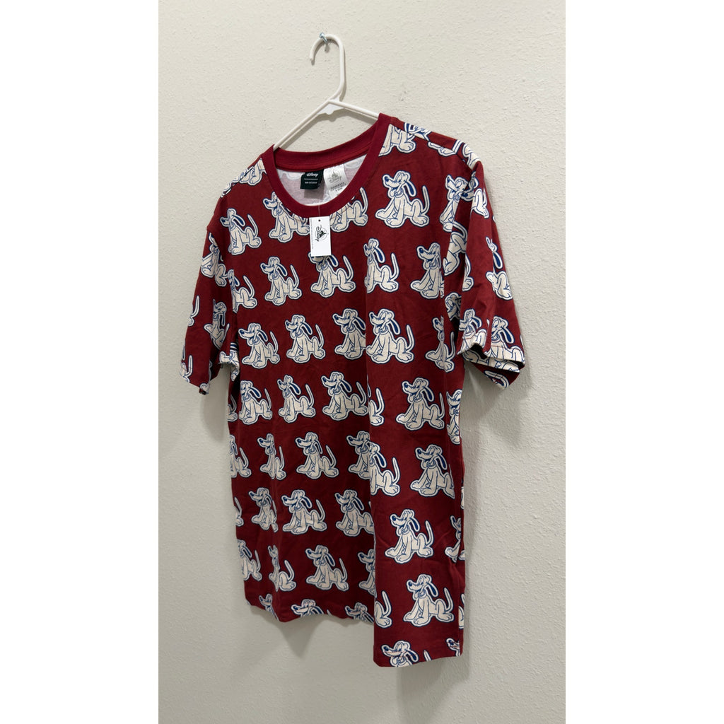 Disney Parks Our Universe Pluto All Over Print Shirt Large NWT
