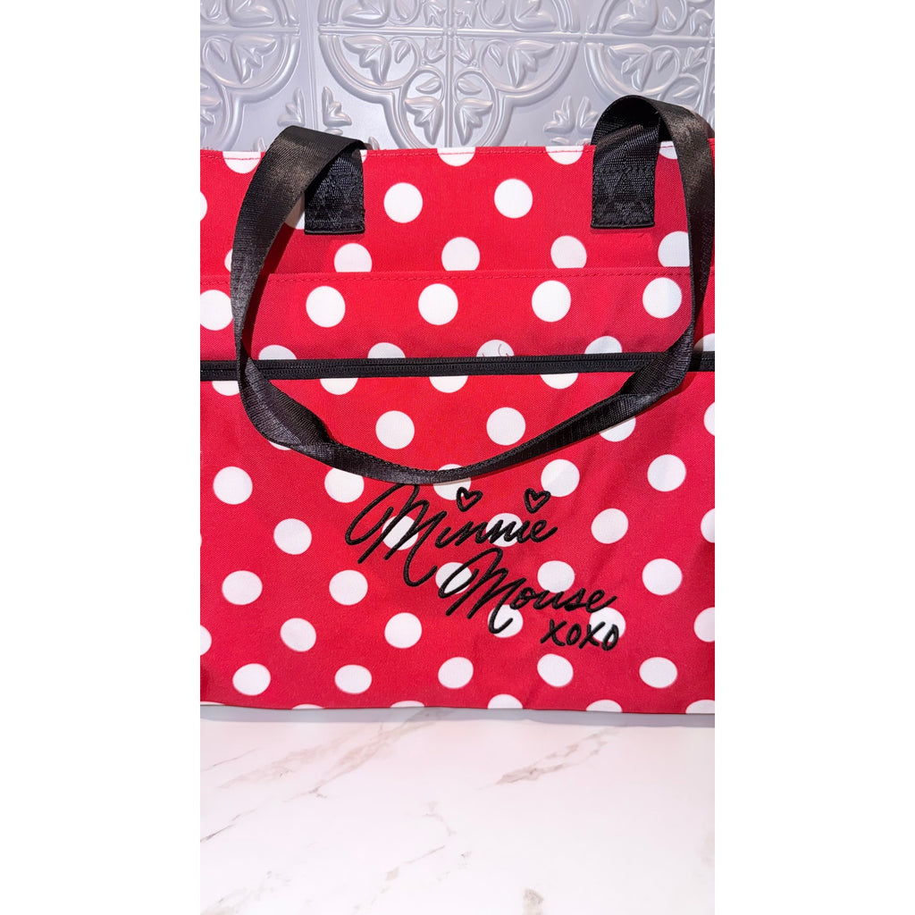 Disney Parks WDW Minnie Mouse XOXO Polka Dots Tote Bag NEW