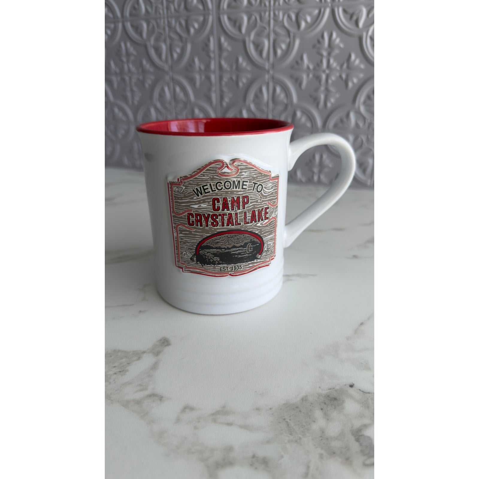 Silver Buffalo Friday the 13th Camp Crystal Lake 16 oz Ceramic Mug NEW