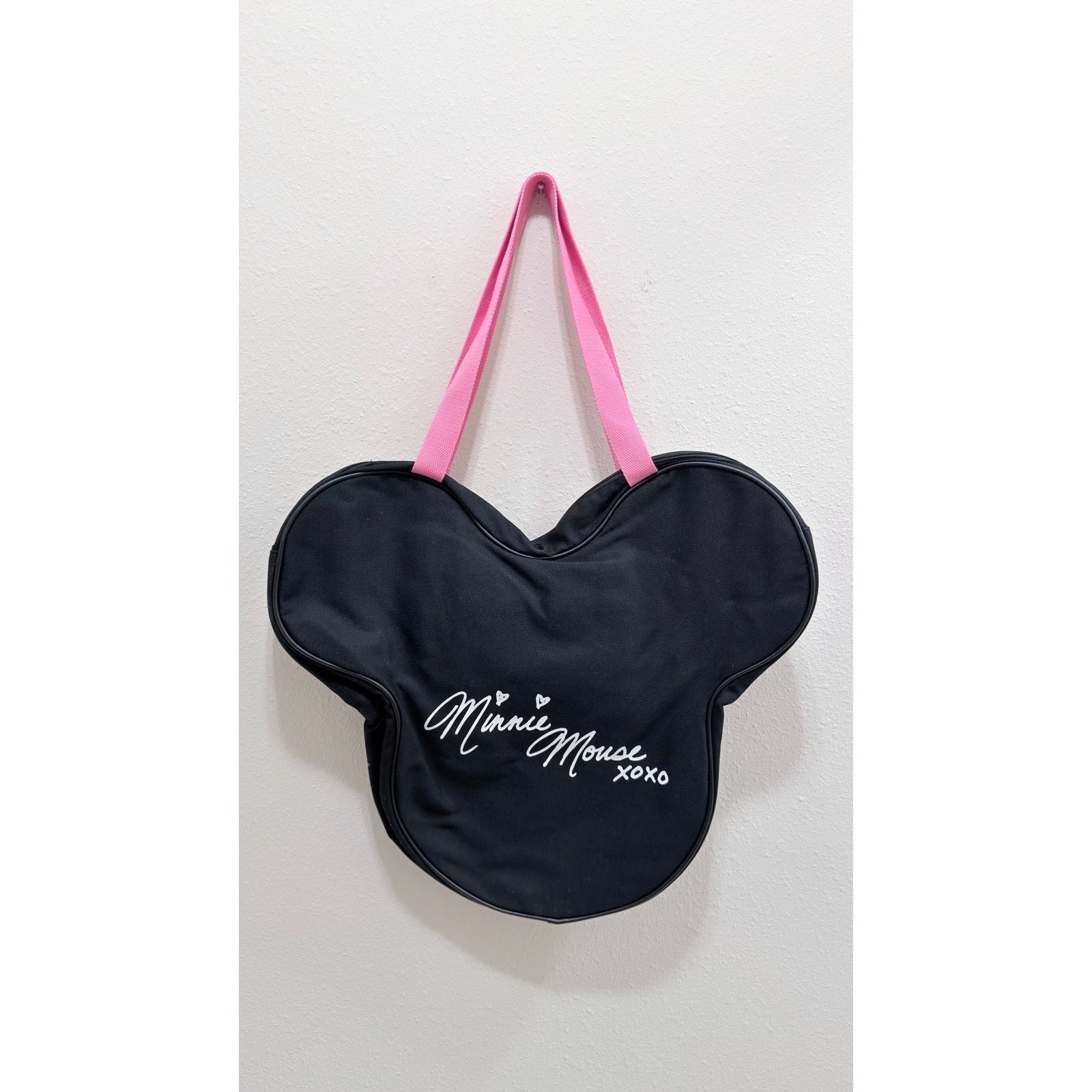 Disney Parks Minnie Mouse Big Face Canvas Tote Bag Polka Dot Bow NWT