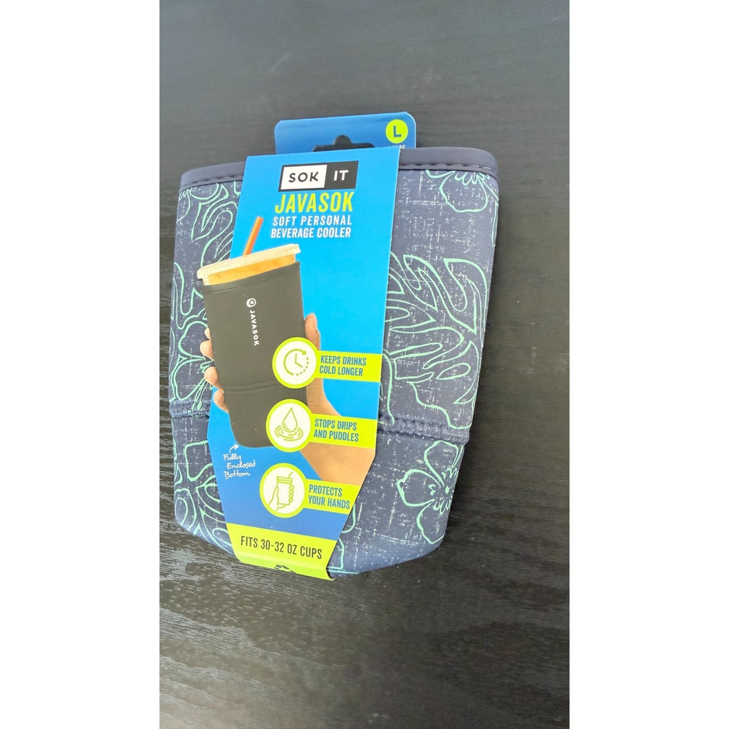 JavaSok "Monstera" Iced Coffee Sleeve - Large 30-32oz NWT