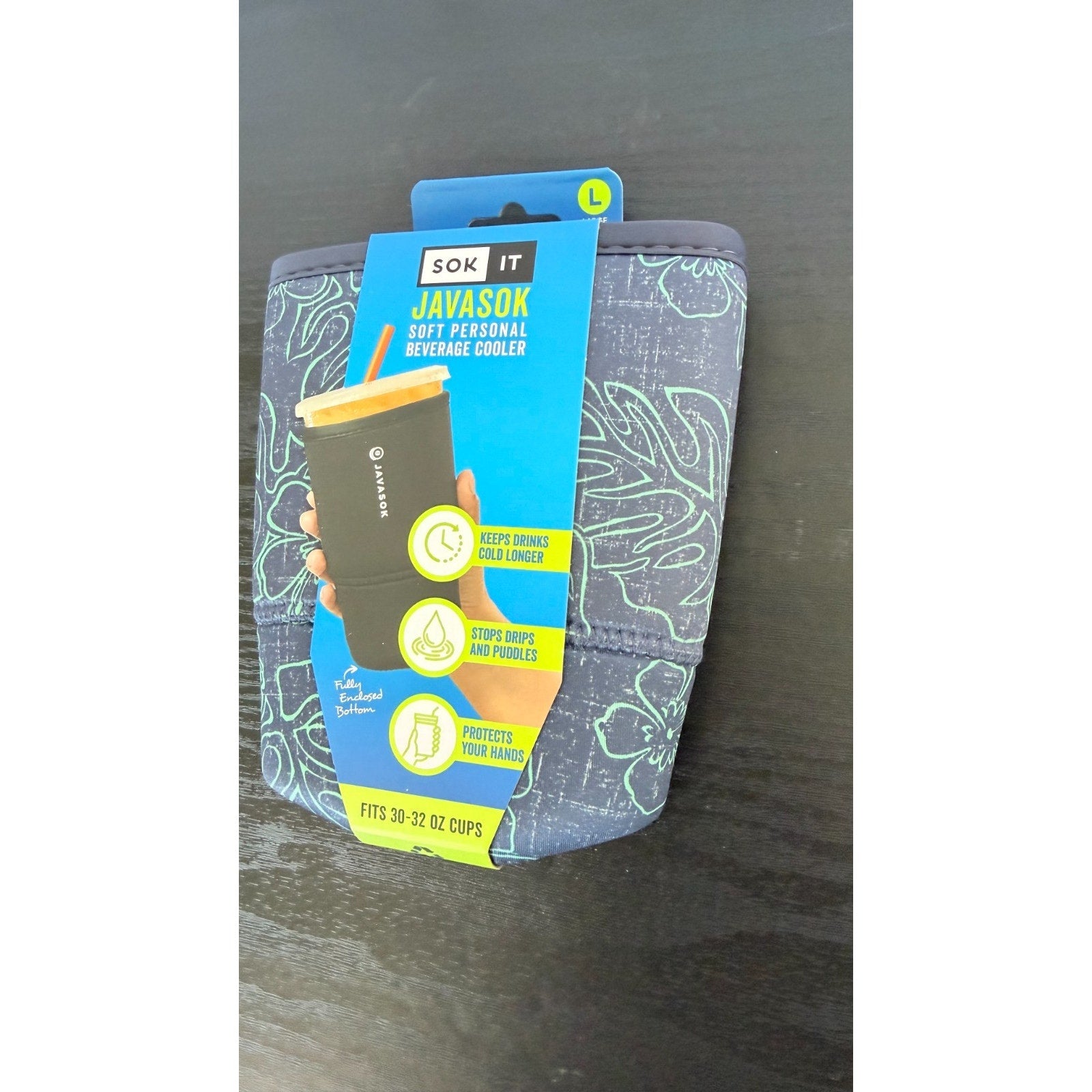 JavaSok "Monstera" Iced Coffee Sleeve - Large 30-32oz NWT