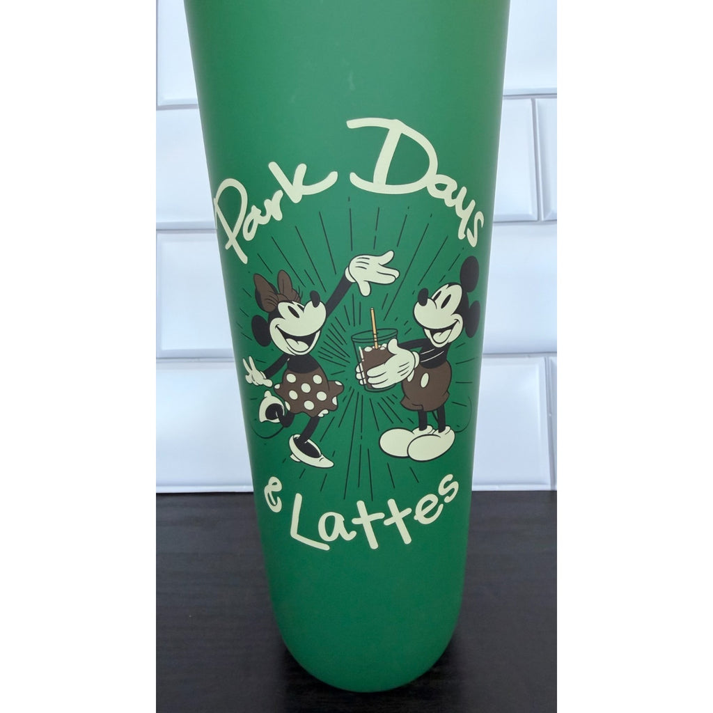 NWT Disney Starbucks 2026 WDW Green 24 oz Venti Tumbler Park Days & Lattes