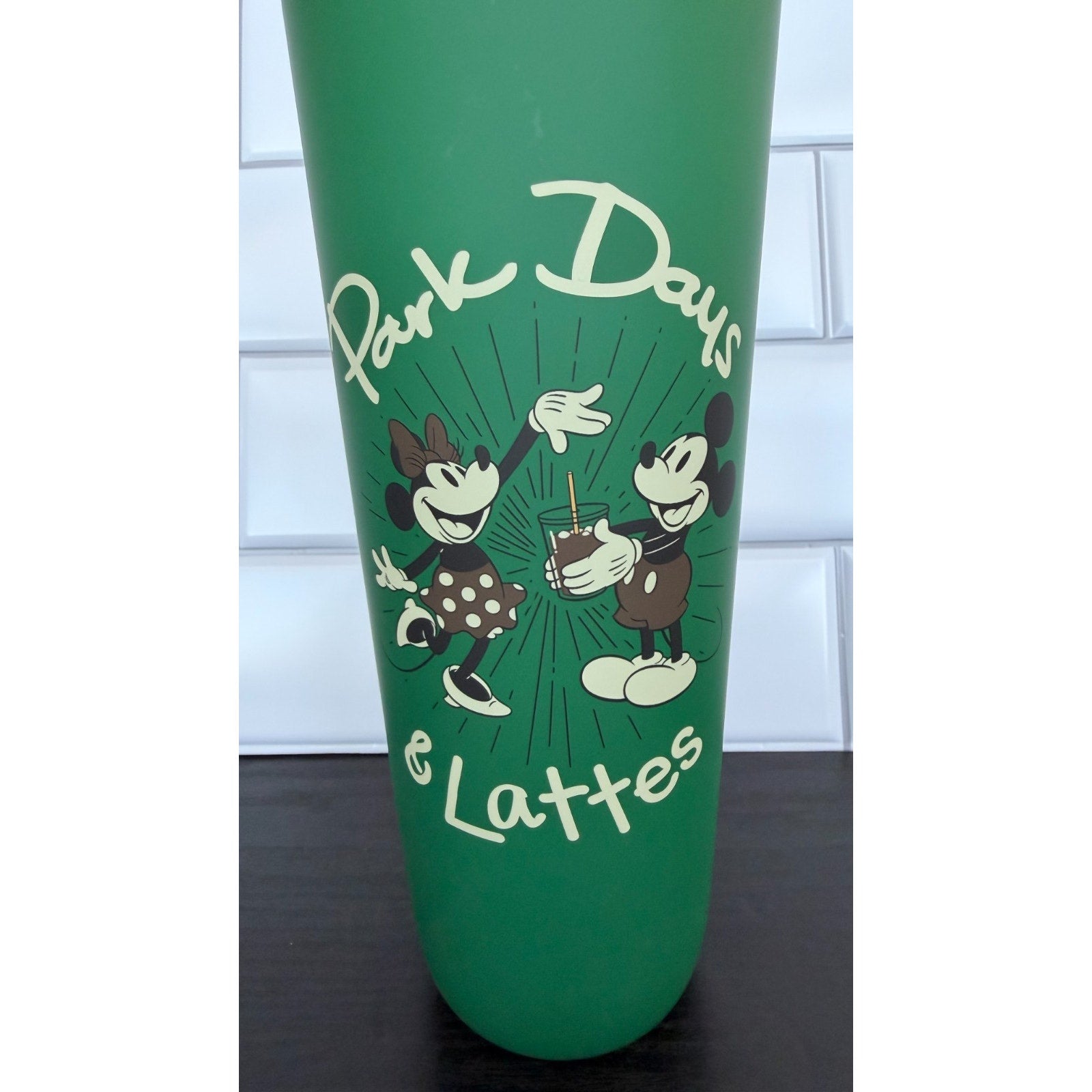 NWT Disney Starbucks 2026 WDW Green 24 oz Venti Tumbler Park Days & Lattes