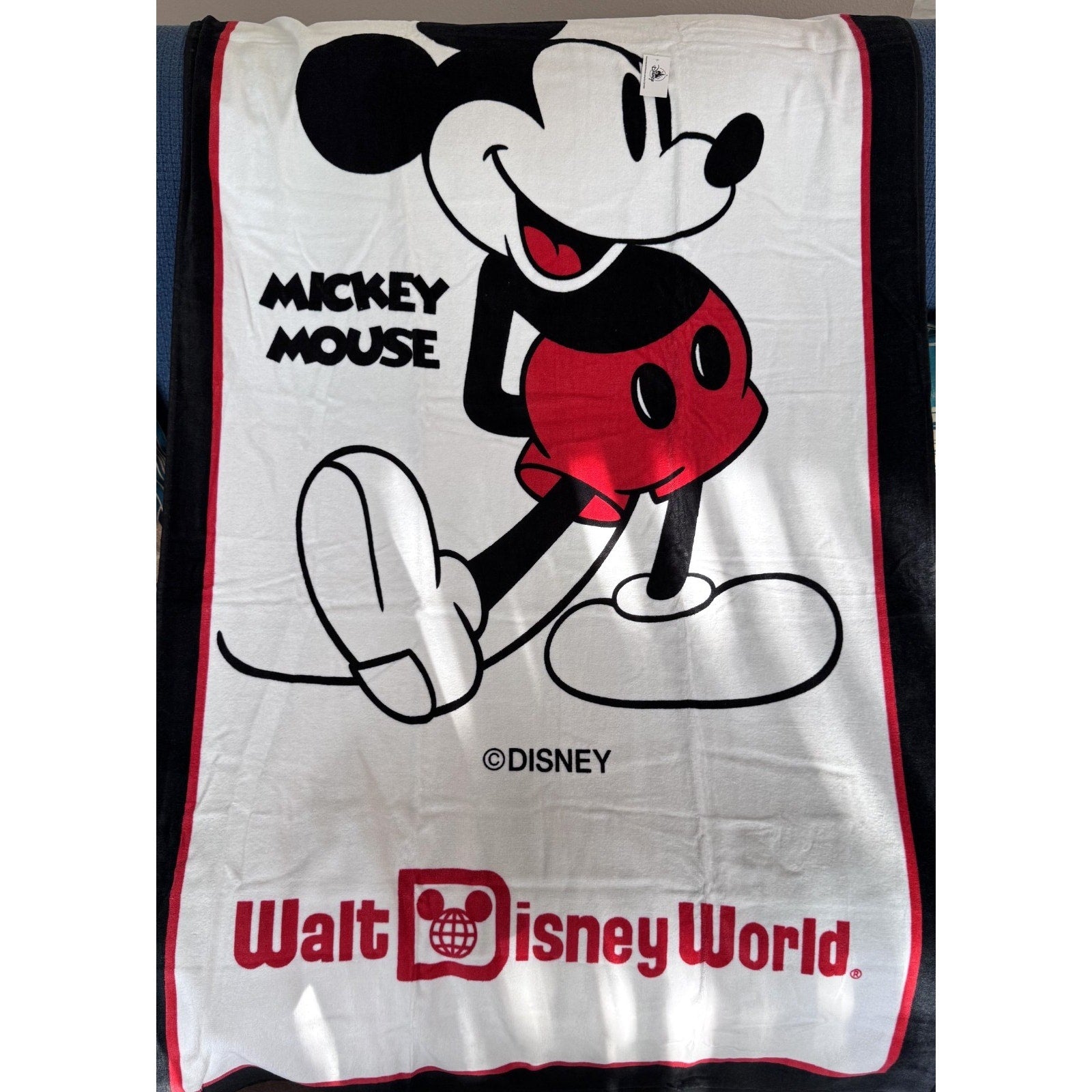 NEW Disney Parks Mickey Mouse Classic Pose Beach Towel | 64" x 34" | WDW Logo