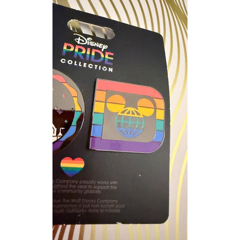 Disney Parks 2024 Pride Collection WDW Castle & Logo Pin Set