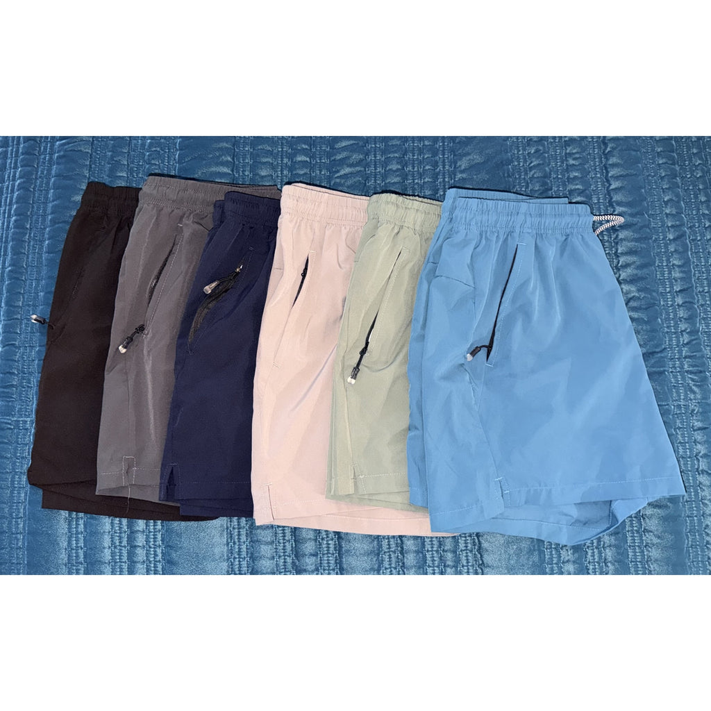 Men’s Breathable Drawstring Athletic Shorts XL 35-37 Waist Zipper Pockets 6 Pack