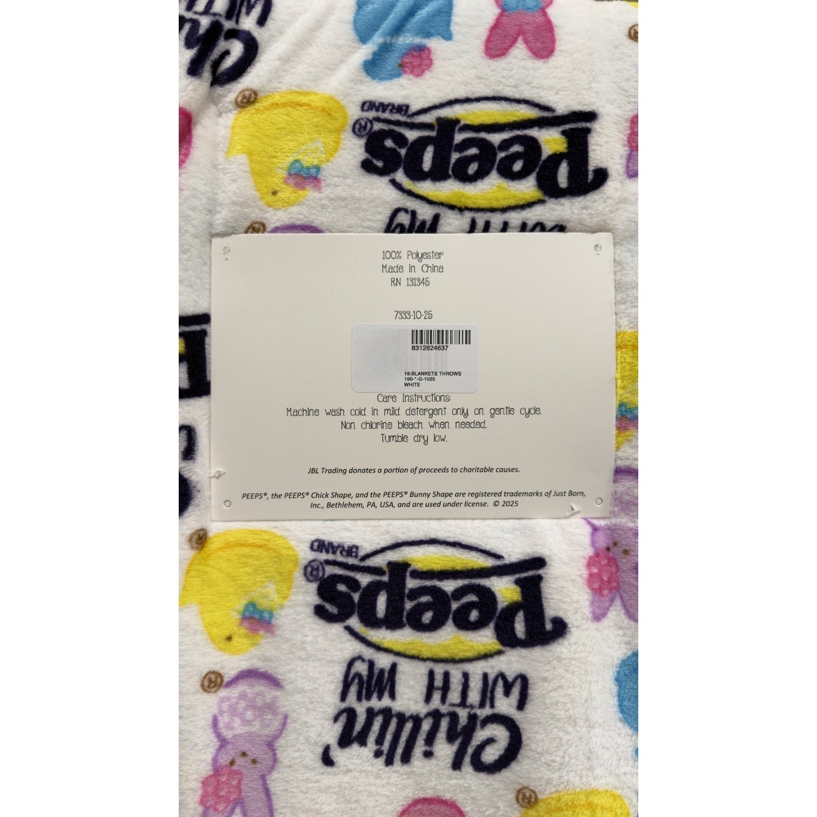 Peeps Oversized Plush Throw 50" x 70" - Peeps and Chicks - NEW